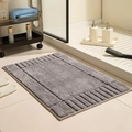 Tappeto da bagno grigio spesso antiscivolo con trama a coste assorbente per doccia - 50x80cm / Grigio chiaro