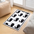 Pluche badmat met katten silhouet van zacht wit flockmateriaal en zwarte patronen - 50×80CM / Kattenbijeenkomst