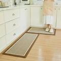 Set de tapis de cuisine rayés café et beige, tapis absorbants et antidérapants de sol - 50x80cm / café