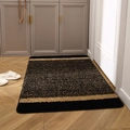 Tappeto da ingresso spesso nero e oro antiscivolo rettangolare con trama a righe e finitura - 60x90cm / Nero