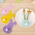 Portaposate a coniglio in feltro in colori assortiti per decorazioni tavola di Pasqua - Combinazione di Quattro Colori