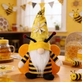Dettaglio di uno gnomo ape di peluche con strisce gialle e ali per decorazione casa - Stile Maschile Con Barba (W-WS75)