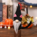 Gnomo di Halloween in costume da gatto nero per decorazione festiva da tavolo - Stile Gatto Nero (W-WS88)