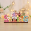 Easter wooden SPRING sign featuring cute gnomes, bunnies and carrots for desk decor - SPRING Wooden Ornament