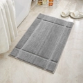 Tappeto da bagno assorbente grigio scuro spesso con trama geometrica antiscivolo interna - 40x60 / Grigio chiaro