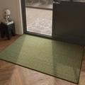 Tappetino rettangolare a righe verde foresta con trama fitta per ingresso casa - 50x80cm / Verde