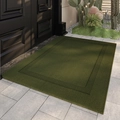 Paillasson vert olive avec texture en boucles durable et support antidérapant - Petit / Vert