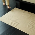 Tappeto rettangolare crema con rilievo 3D e motivi geometrici per soggiorno moderno - 50x80cm / Beige