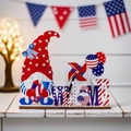 Gnome en bois avec drapeau américain et moulin à vent pour la fête de l'indépendance - Style A Gnome Moulin à Vent WELCOME (5010026685197)