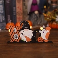 Décoration de table Halloween BOO en bois avec gnome et citrouille festive - Style BOO (B25-010)
