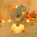 Gnomo pasquale luminoso con cappello di paillettes blu e orecchie da coniglio - Ornamento Coniglio Luminoso Blu / Blu
