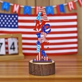 Décoration en bois America pour la fête de l'Indépendance avec étoiles et rayures - Style AMERICA Vertical (Modèle C)
