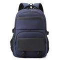 Zaino business blu navy per laptop con tasche multiple e spallacci ergonomici - Blu scuro