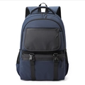 Zaino porta PC multifunzionale in nylon blu scuro e nero con cinghie e fibbie regolabili - Blu scuro