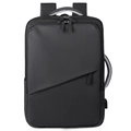 Large capacity black travel laptop backpack with multi-functional design and USB port - Black