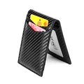 Portafoglio RFID con trama in carbonio, slot per carte e finestra per carta d'identità - Stile Trama in Fibra di Carbonio (9611) / Nero