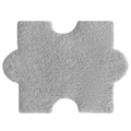 Moderner hellgrauer Plüsch Puzzle-Teppich mit verzahnten Kanten für flexible Raumgestaltung - 8 Stück (60*160cm) / Hellgrau