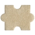 Single beige interlocking puzzle rug piece with thick plush texture for home decor - Camel