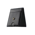 Cartera delgada de cuero negro para hombre con bloqueo RFID y logotipo dorado - Negro