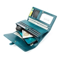 Portafoglio RFID da donna color teal con scomparti per carte e tasca per cellulare - Verde petrolio