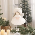 Ángel de peluche blanco con astas plateadas y campanas para decorar árbol de Navidad - Estilo Ángel Blanco