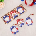 Independence Day wooden gnomes with American flag patterns in a gift box set - Style A 3-Grid Wooden Pendants