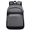 Zaino per laptop aziendale grigio e nero con porta USB e spallacci imbottiti - Grigio