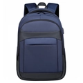 Zaino porta PC blu navy con porta USB e spallacci ergonomici traspiranti di qualità - Blu