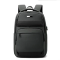 Sac de poitrine Oxford imperméable pour hommes avec port USB et poches zippées - Gris Noir