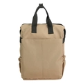 Minimalist khaki canvas backpack for students with large capacity and multi-pocket design - Khaki
