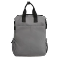 Minimalist grey large capacity travel backpack for students with top handle and side pockets - Gray