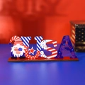 Décoration de bureau gnome USA en bois pour le Jour de l'Indépendance en rouge blanc bleu - Style Gnome Lettre USA