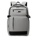 Sac à dos d'affaires gris clair pour ordinateur avec grande capacité et tissu robuste - Gris clair