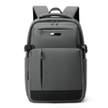 Sac à dos gris pour ordinateur portable avec tissu durable et plusieurs poches zippées - Gris clair