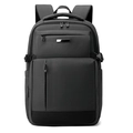 Vue frontale d'un sac à dos d'affaires pour ordinateur portable gris foncé étanche - Gris & Noir