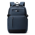 Vue avant d'un sac à dos d'affaires bleu marine pour ordinateur avec rangements - Bleu clair