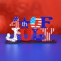 Décoration de table en bois du 4 juillet avec motifs de drapeau américain et étoiles - Style Lettre 4 Juillet