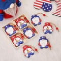 Set di ornamenti gnomi in legno per il Giorno dell'Indipendenza con motivi patriottici USA - Stile B