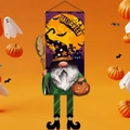 Bannière de gnome d'Halloween avec longues jambes et lanterne pour décoration de fête - Sorcier gnome