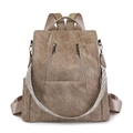 Sac à dos femme tendance marron terreux grande capacité avec bandoulière géométrique - Kaki