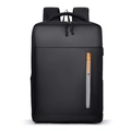 Business laptop backpack in classic black waterproof fabric for travel and commute - Black