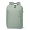 Business laptop backpack in light green with USB charging port and breathable mesh straps - Green