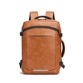 Zaino business vintage in pelle marrone con spallacci in rete per laptop e viaggi - Cuoio