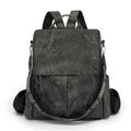 Zaino grigio antracite minimalista con tracolla geometrica su sfondo bianco - Nero