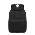 Large capacity black Oxford cloth backpack with front zipper pocket for school or travel - Black