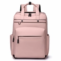 Sac à dos rose pour ordinateur portable avec doubles poignées et grande poche zippée - Rose