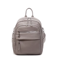 Minimalistischer grauvioletter Lederrucksack mit silbernen Details und großem Volumen - Burg Grau