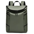 Olive green high-capacity functional backpack with multiple zipper pockets for travel - Green