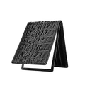 Portefeuille homme en cuir de vachette noir à motif crocodile et fentes pour cartes - 9010 Noir