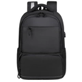 Zaino porta PC nero con porta USB e strisce riflettenti di sicurezza sugli spallacci - Nero